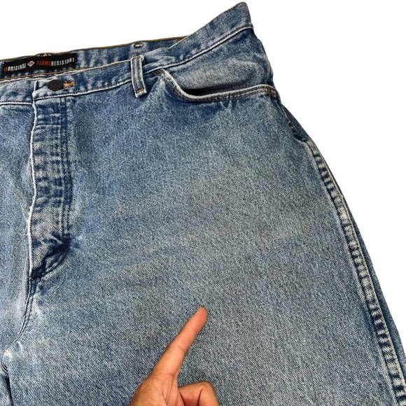 Wrangler FR13MMS Flame Resistant Original Fit Men's Jeans Size 40x30 Distressed - Picture 9 of 15